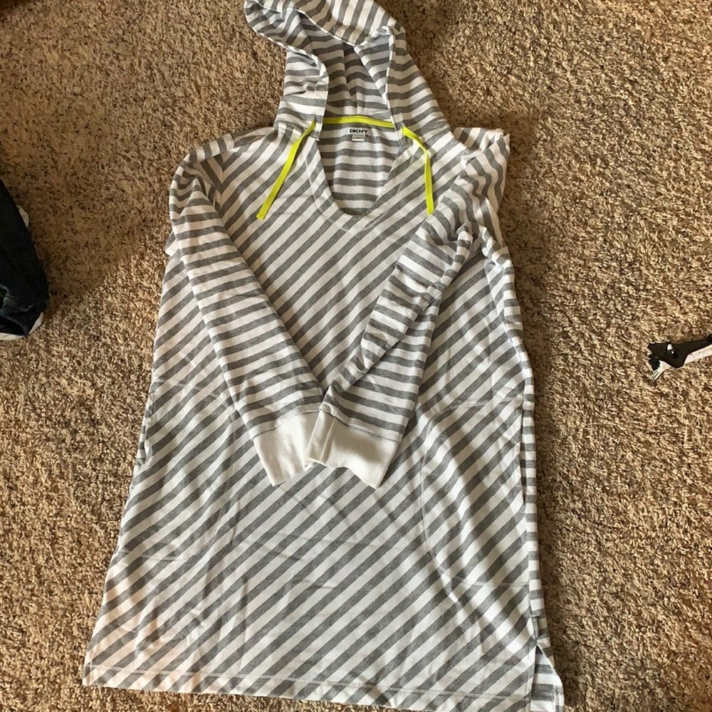 DKNY hooded tunic